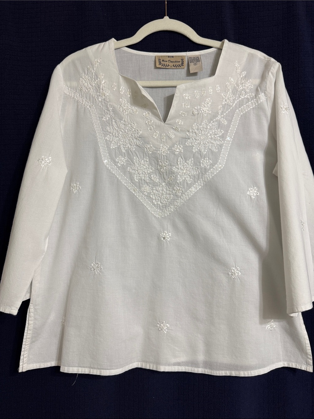New Direction white embellished shirt. Size M